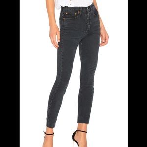 RE/DONE Originals High Rise Ankle Crop with Stretch Jeans